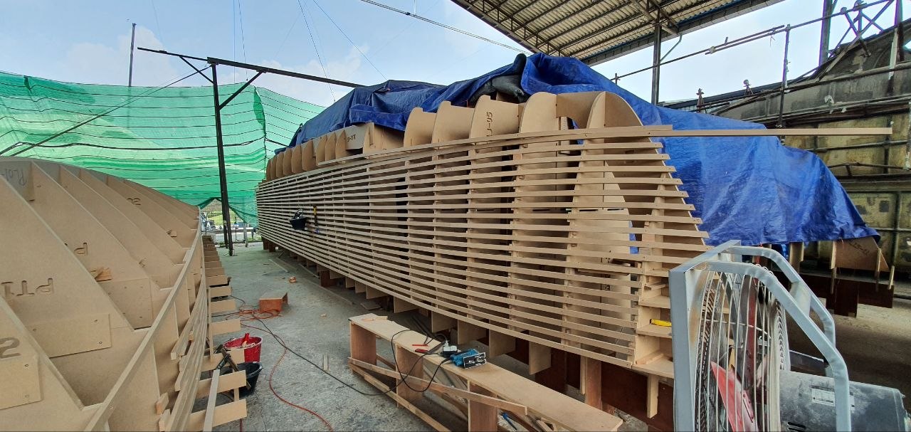 CNC hull frames and stringers — full vessel plug construction