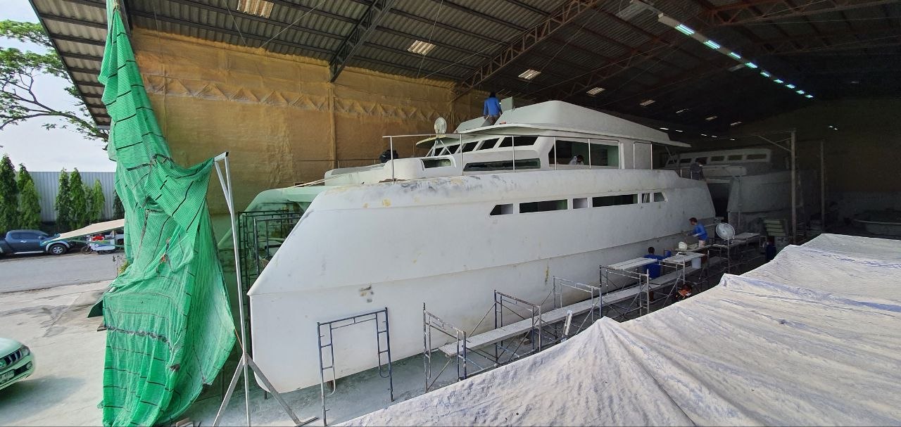 Vessel in shed — finishing stage